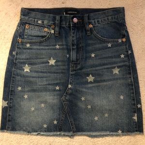JCrew star denim skirt